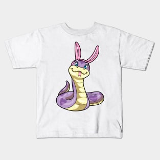 Purple Snake as Rabbit with Heart Kids T-Shirt